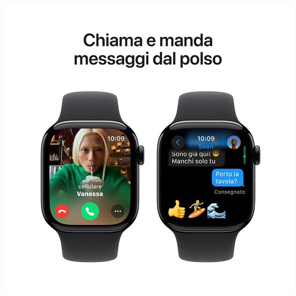 "APPLE - Watch Series 10 GPS 42mm Alluminio-Jet Black Sport Band Nero M/L"