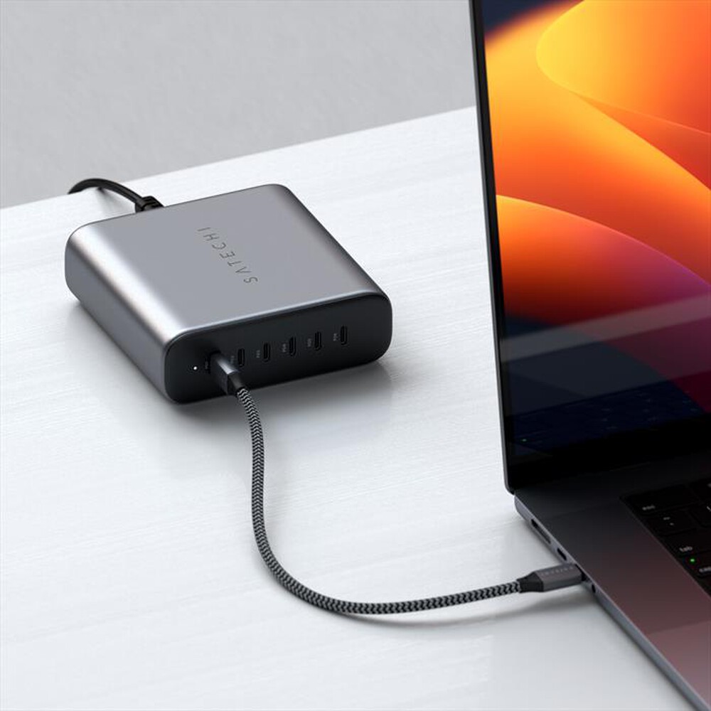 "SATECHI - ALIMENTATORE 200W USB-C 6-PORT PD GAN-grigio"