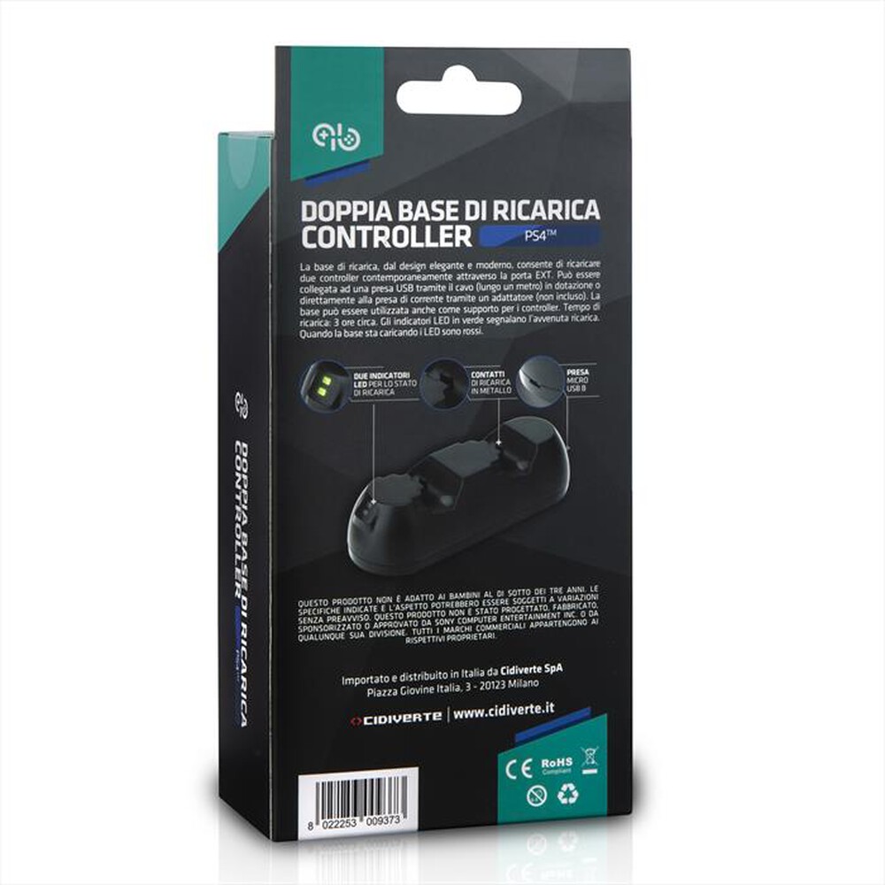 "QUBICK - DOPPIA BASE DI RICARICA CONTROLLER (PS4)"
