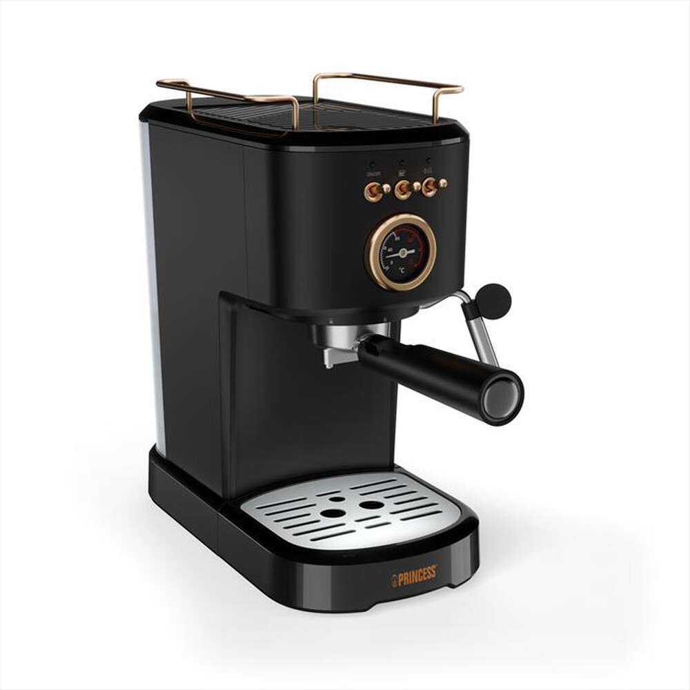 PRINCESS - MACCHINA CAFFE' ESPRESSO 3 IN 1-Nero / Acciaio-Plastica