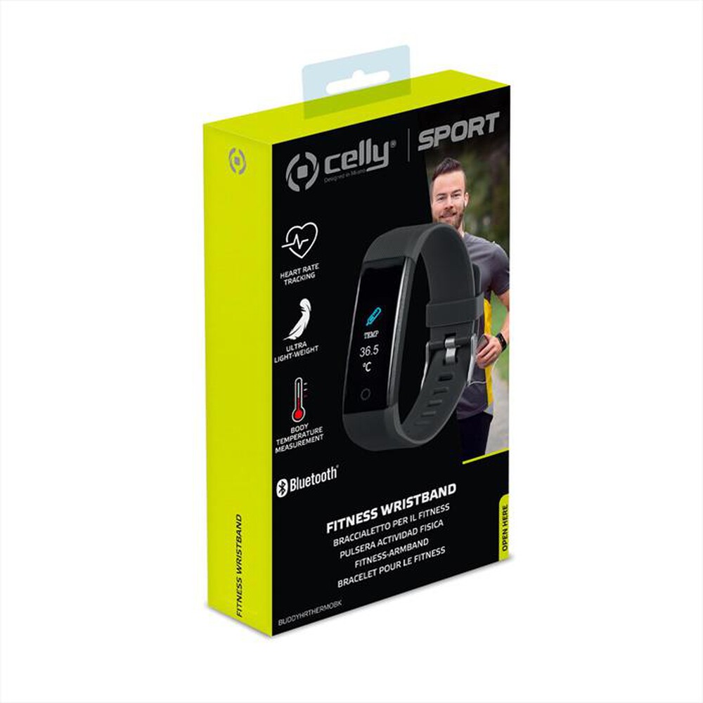 "CELLY - BUDDYHRTHERMOBK - FITNESS TRACKER HR THERMO-Nero/Silicone"