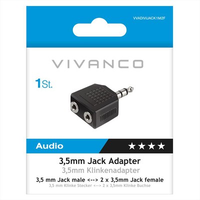 SBS - Sdoppiatore audio Jack 3,5 mm-Nero