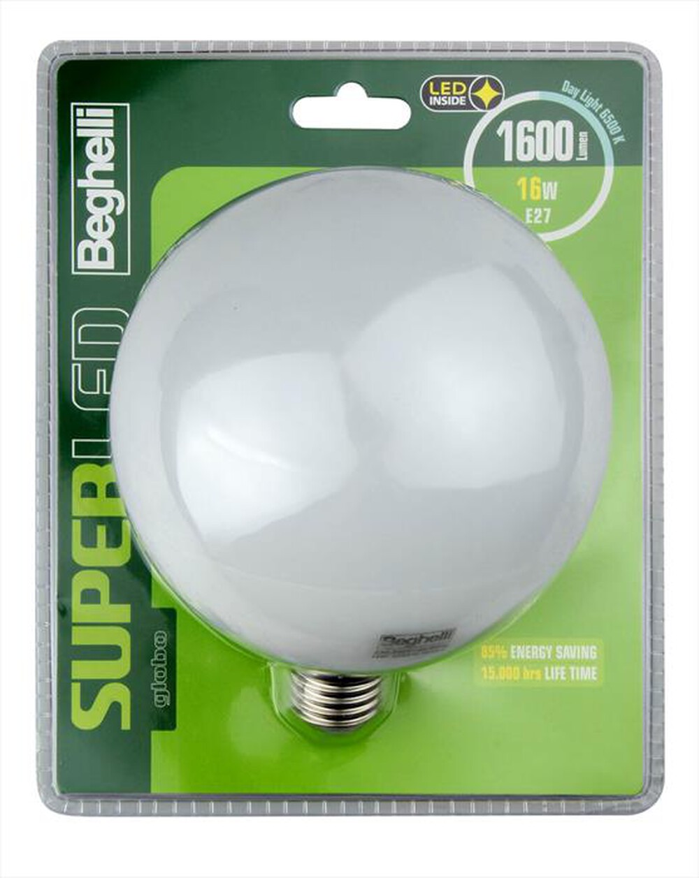 "BEGHELLI - SUPERLED GLOBO 16W E27 6.5K"