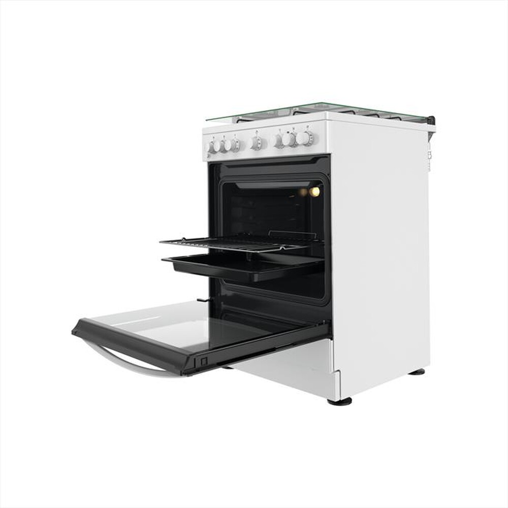 "INDESIT - Cucina a gas IS67G4PHWE Classe A-Nero, Bianco"