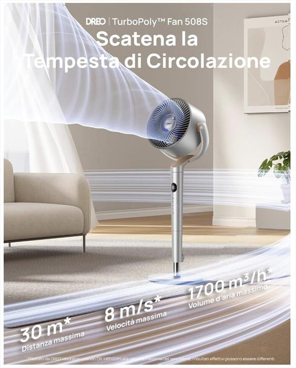 Immagine del prodotto DREO - Ventilatore a piantana TURBOPOLY FAN 508S-Silver
