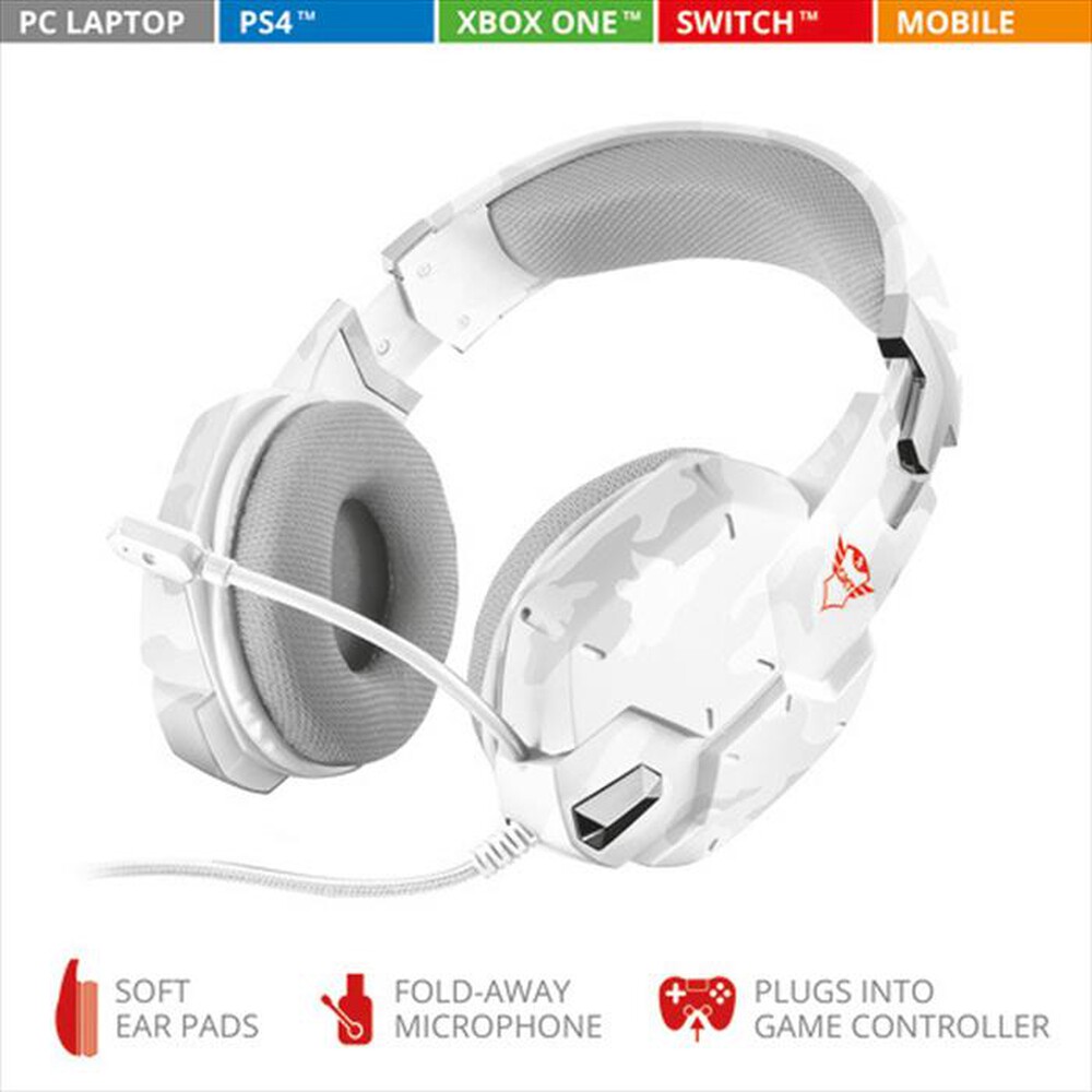 "TRUST - GXT322W GAMING HDST-WHT - white camouflage"
