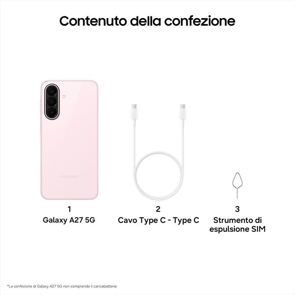 Immagine del prodotto SAMSUNG - Smartphone GALAXY A27 5G (6GB+128GB)-Light Pink