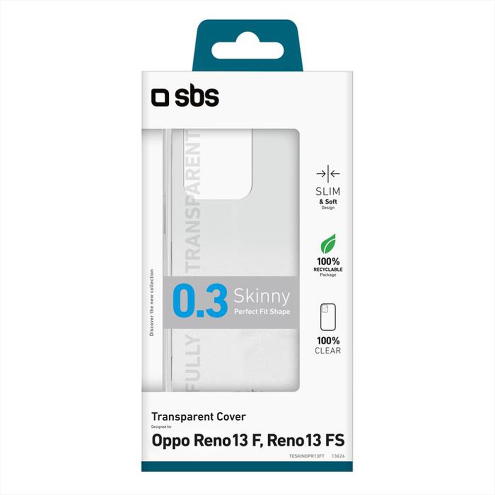 Immagine del prodotto SBS - Cover Skinny Oppo Reno13F 4G/5G TESKINOPR13FT-Trasparente