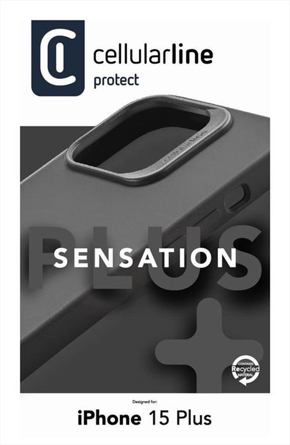 "CELLULARLINE - Custodia back SENSPLUSIPH15MAXK per iPhone 15 Plus-Nero"
