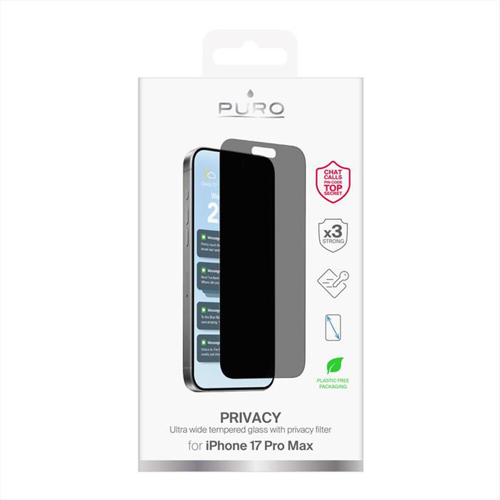 Immagine del prodotto PURO - Vetro Temperato Privacy per iPhone 17 Pro Max-Trasparente