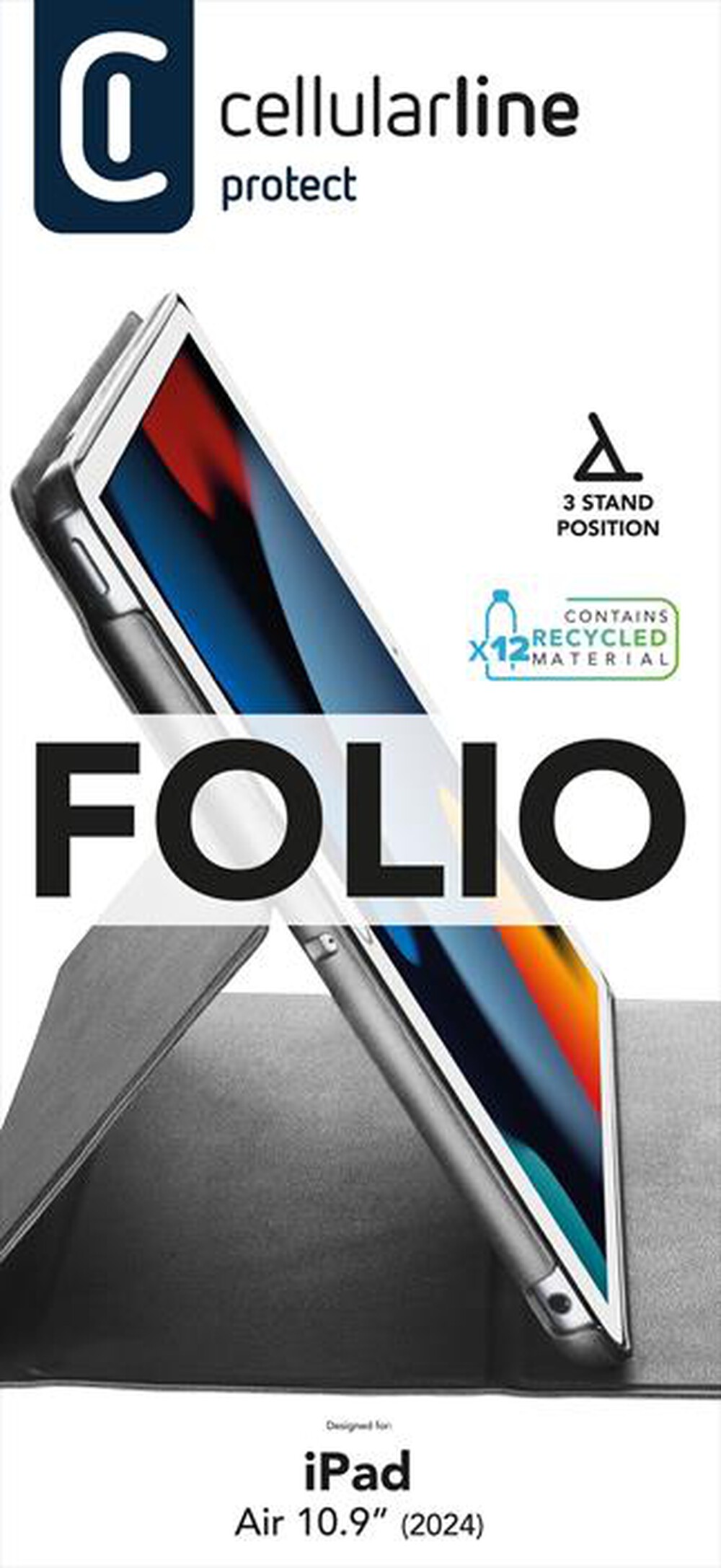 Immagine del prodotto CELLULARLINE - Custodia 3 Stand FOLIOIPADAIR10922K iPad Air 10.9'-Nero