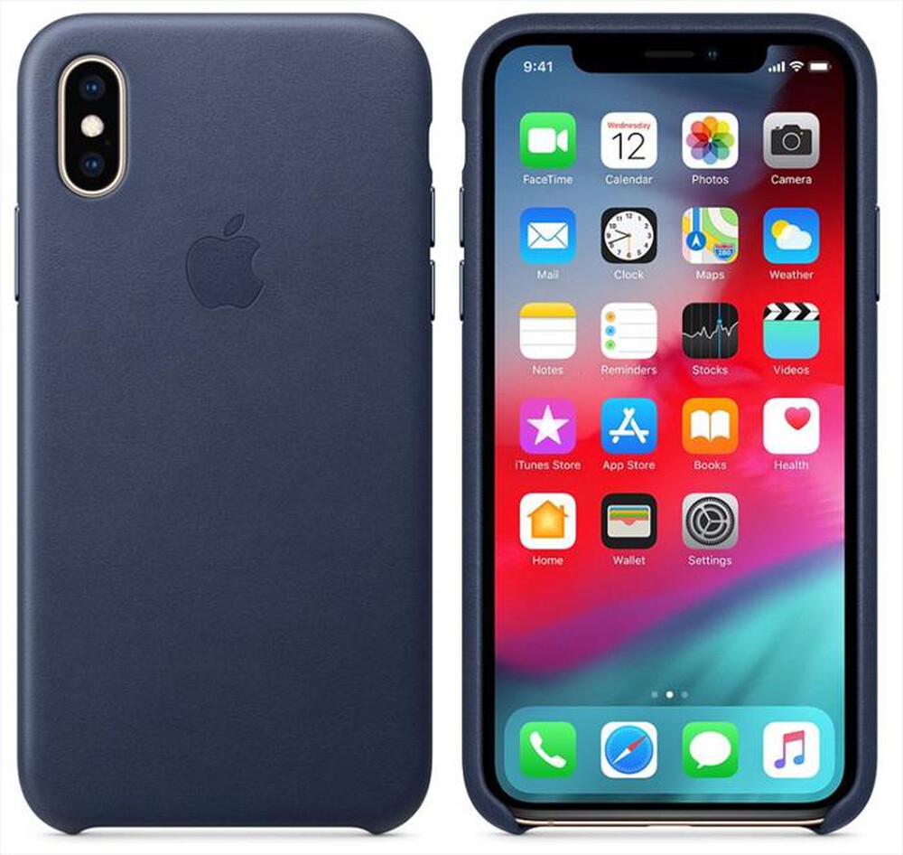 "APPLE - Custodia in pelle per iPhone XS MAX-Blu Notte"