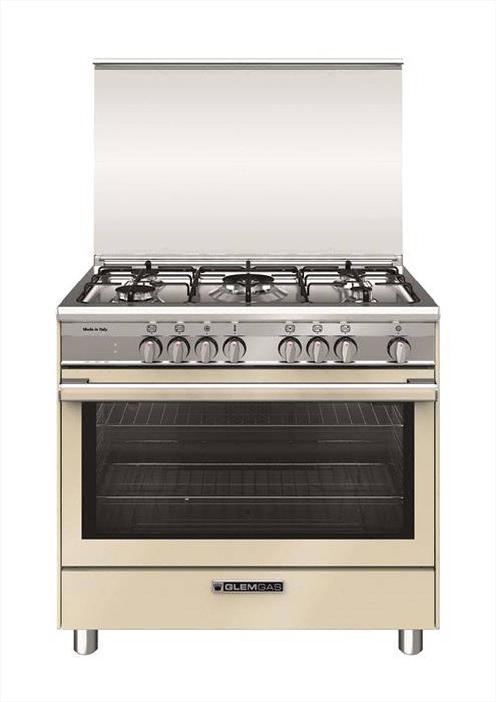"GLEM GAS - Cucina elettrica SB965MCR Classe A+-Giallo Parmigiano"