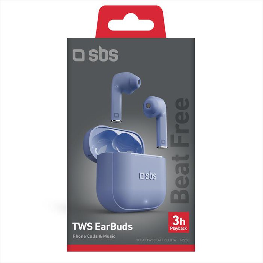 "SBS - Auricolare bluetooth TEEARTWSBEATFREEBTA-Azzurro"
