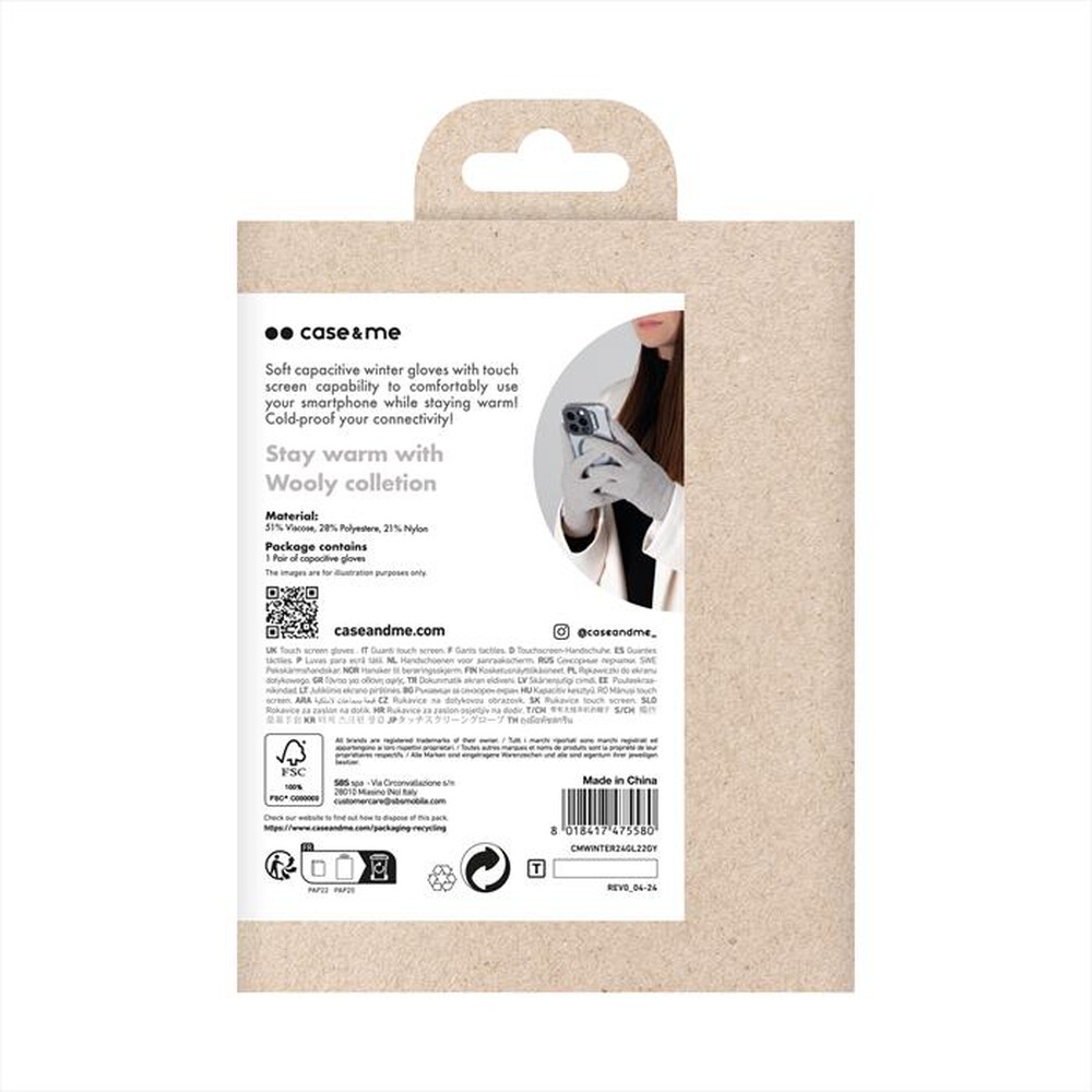 "CASEME - Guanto Touch CMWINTER24GL22GY-Grigio"