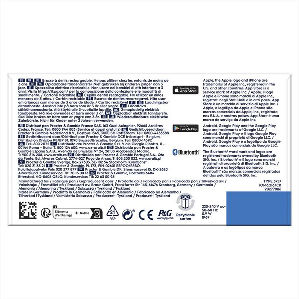 Immagine del prodotto ORAL-B - Spazzolino elettrico ricaricabile IO 6S-Grigio