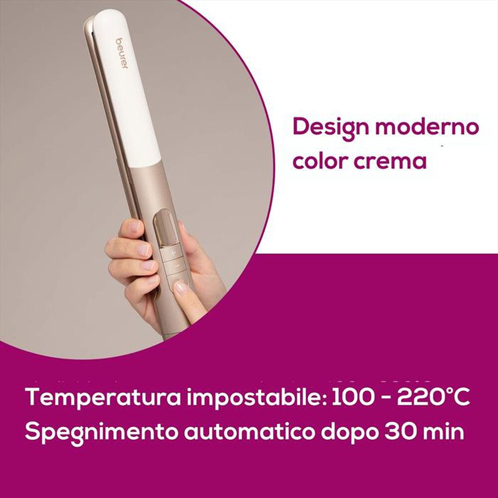 Immagine del prodotto BEURER - Piastra per capelli lisci e onde HS 70 ICONIC PRO-Crema e oro