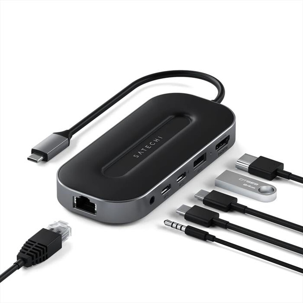 "SATECHI - USB4 MULTIPORT ADAPTER WITH 2.5G ETHERNET-grigio"