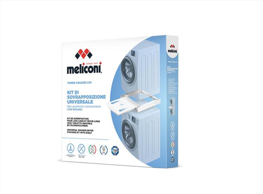 "MELICONI - TORRE SQUARE L60 Kit sovrapposizione universale-Tecnopolimero bianco"