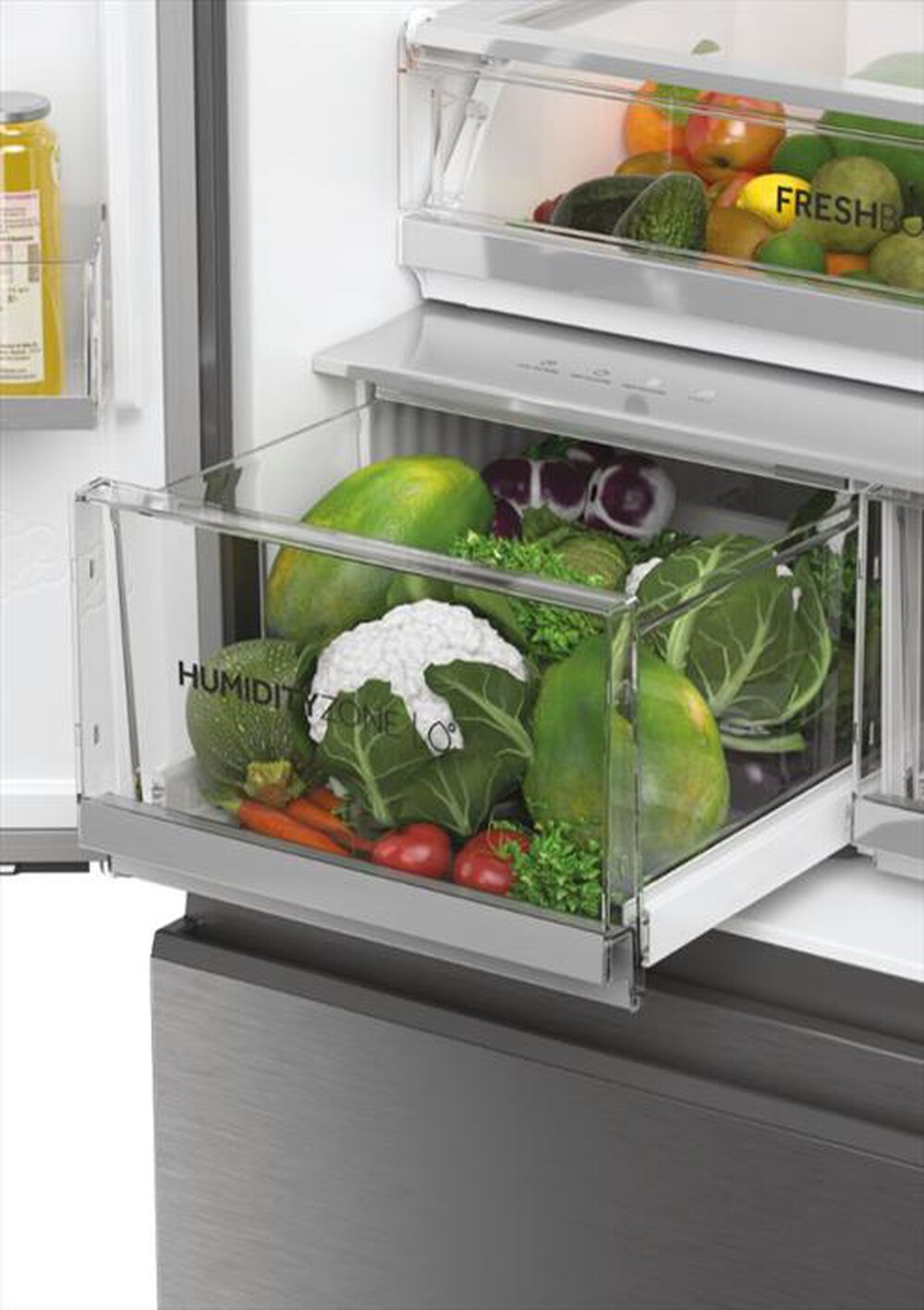 "HAIER - Frigorifero side by side HCW7819EHMP ClasseE 536l-Platino, Acciaio inossidabile"