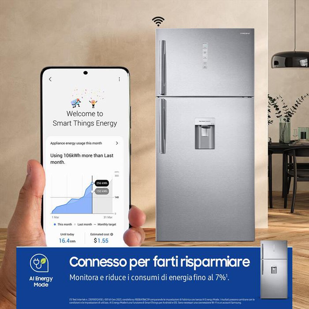 "SAMSUNG - Frigorifero 2 porte RT62K711RSL/ES Classe E 620 lt-INOX"