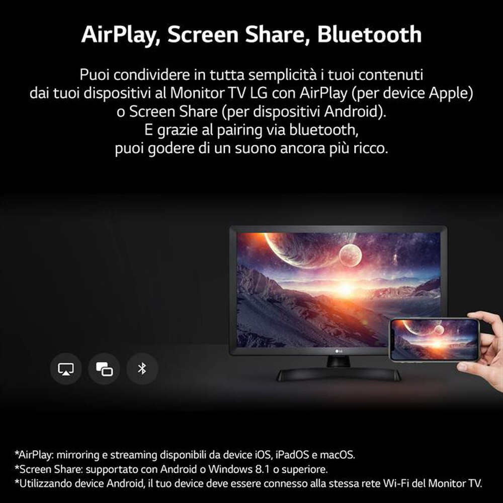"LG - Smart TV LED HD READY 23,6\" 24TQ510S-PZ.API-Nero"