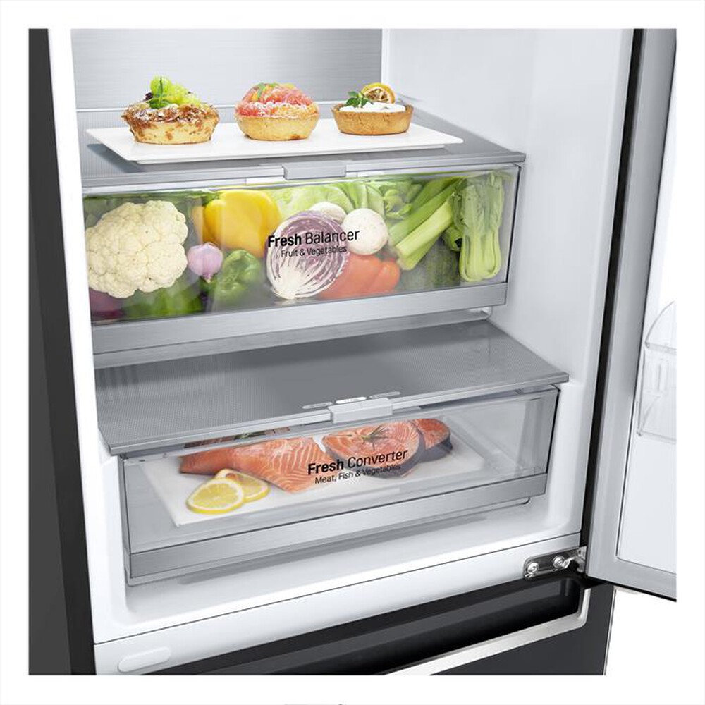 "LG - Frigorifero combinato GBB72MCVGN Classe D 384L-Nero"