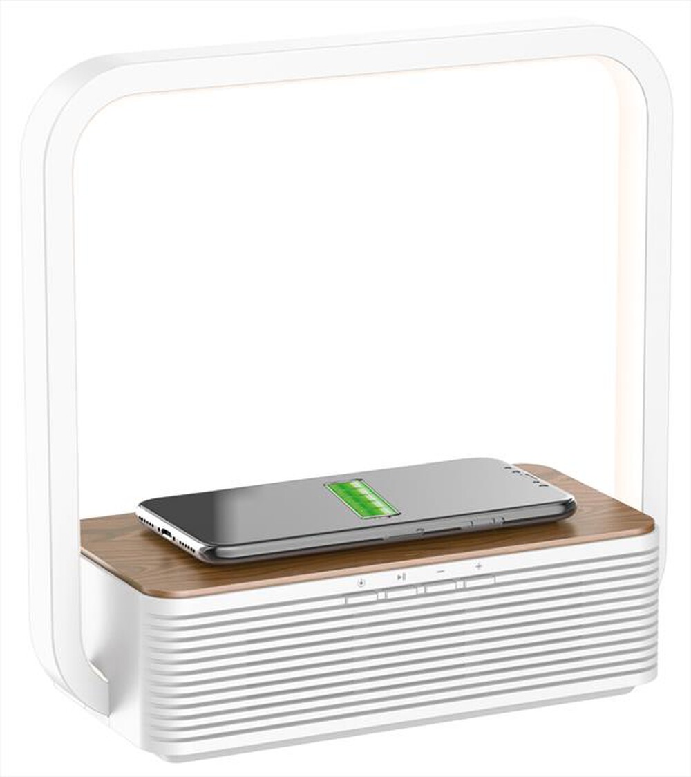"MEDIACOM - LAMP. LED USB WLESS CHARG. BT SPEAKER-BIANCA"