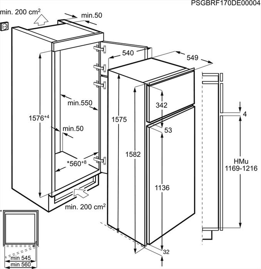 Immagine del prodotto ELECTROLUX - Frigorifero incasso ETB2AE16S Classe E