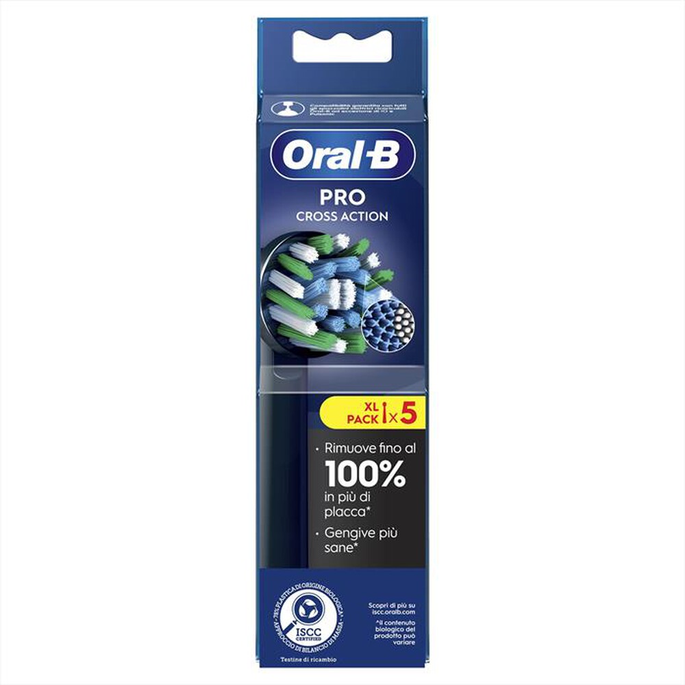 "ORAL-B - Testine Di Ricambio Pro Cross Action 5 Testine-Nero"