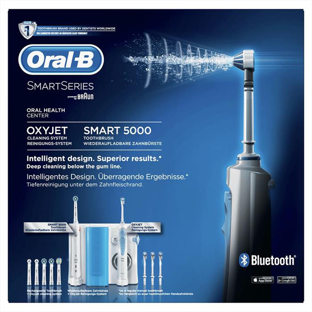 "ORAL-B - Spazzolino elettrico SMART 5000 e idropulsore OXYJ-Bianco"