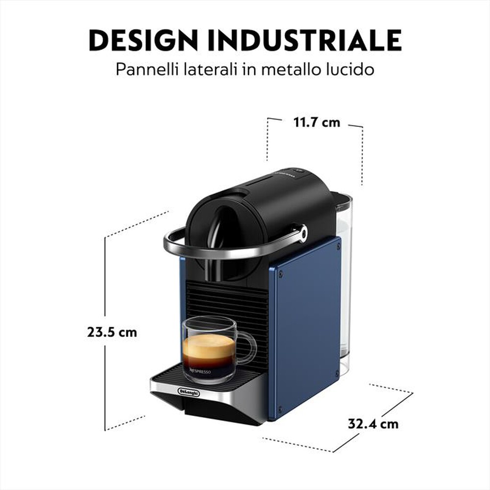 "DE LONGHI - Macchina da caffè Pixie EN127.BL capsule Nespresso-blu"