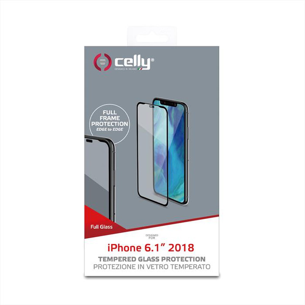 "CELLY - FULL GLASS IPHONE XR BLACK-Trasparente/Vetro"