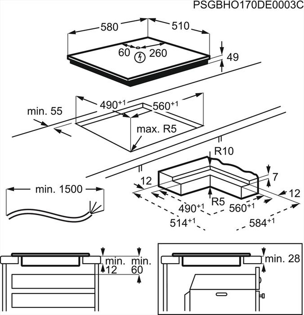 "AEG - Piano cottura induzione IKS64453IB-Nero"