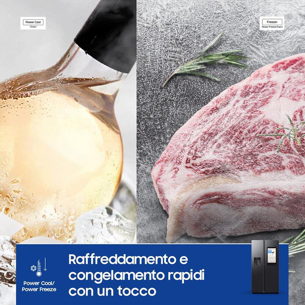 "SAMSUNG - Frigorifero side by side RS90F66BEFEF Classe E-Matte black"