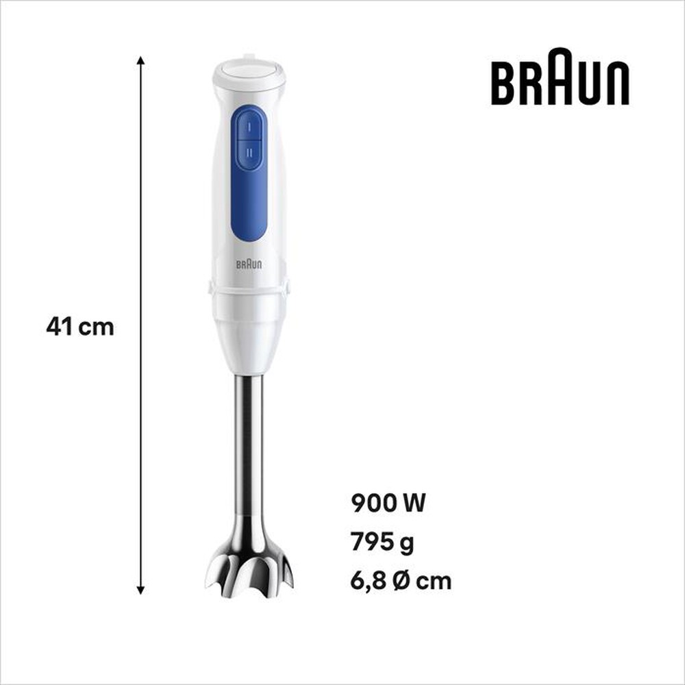 Immagine del prodotto BRAUN - Frullatore a immersione Minipimer MQ3005WH CREAM-Bianco/Blu
