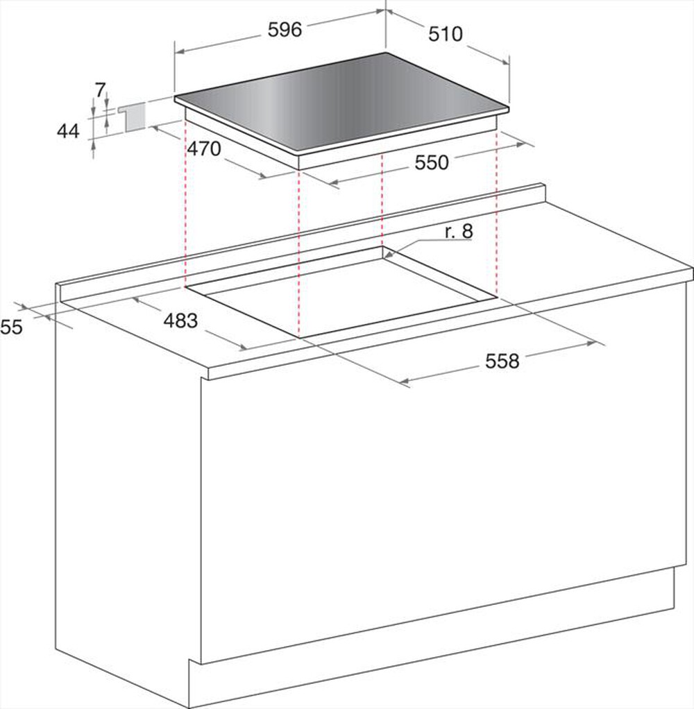 "HOTPOINT ARISTON - Piano cottura a gas HAGD 61S/ICE 4 fuochi 59,6cm"