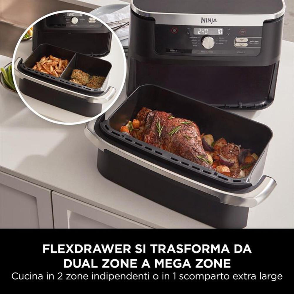 "NINJA - Friggitrice ad aria FLEXDRAWER DA 10,4L-nero"