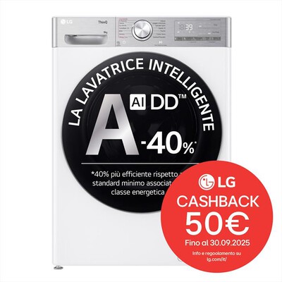 LG - Lavatrice AI DD R9 F4R9009TPWC 9kg Classe A-Bianca