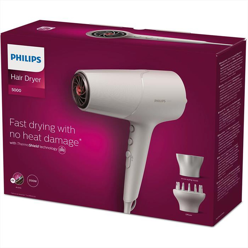Immagine del prodotto PHILIPS - Asciugacapelli BHD501/20-Bianco e metallizzato