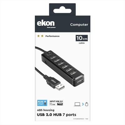 SBS - ECITHUB20USB7IN1OUT-Nero