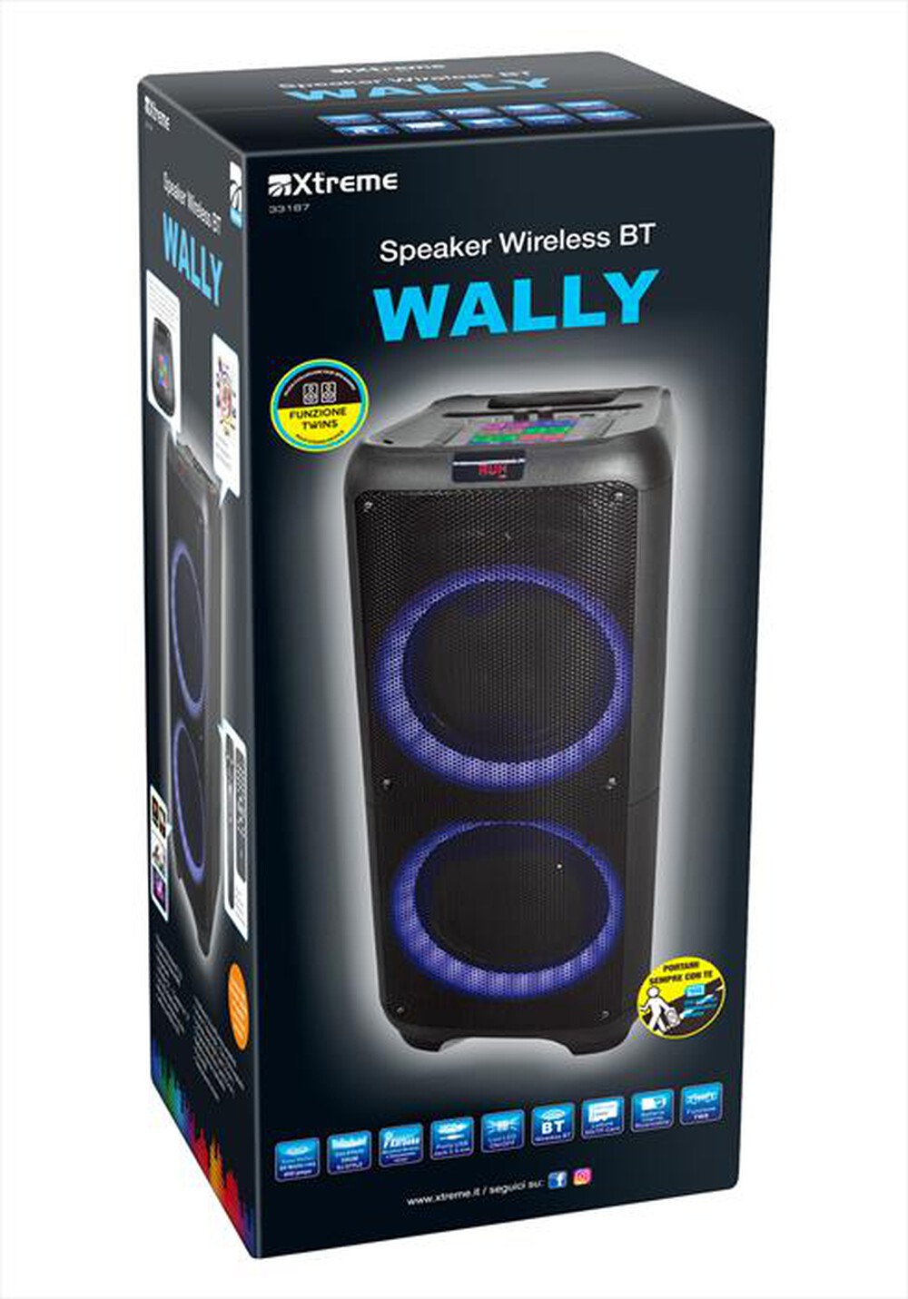 "XTREME - SPEAKER WIRELESS BT WALLY-NERO"
