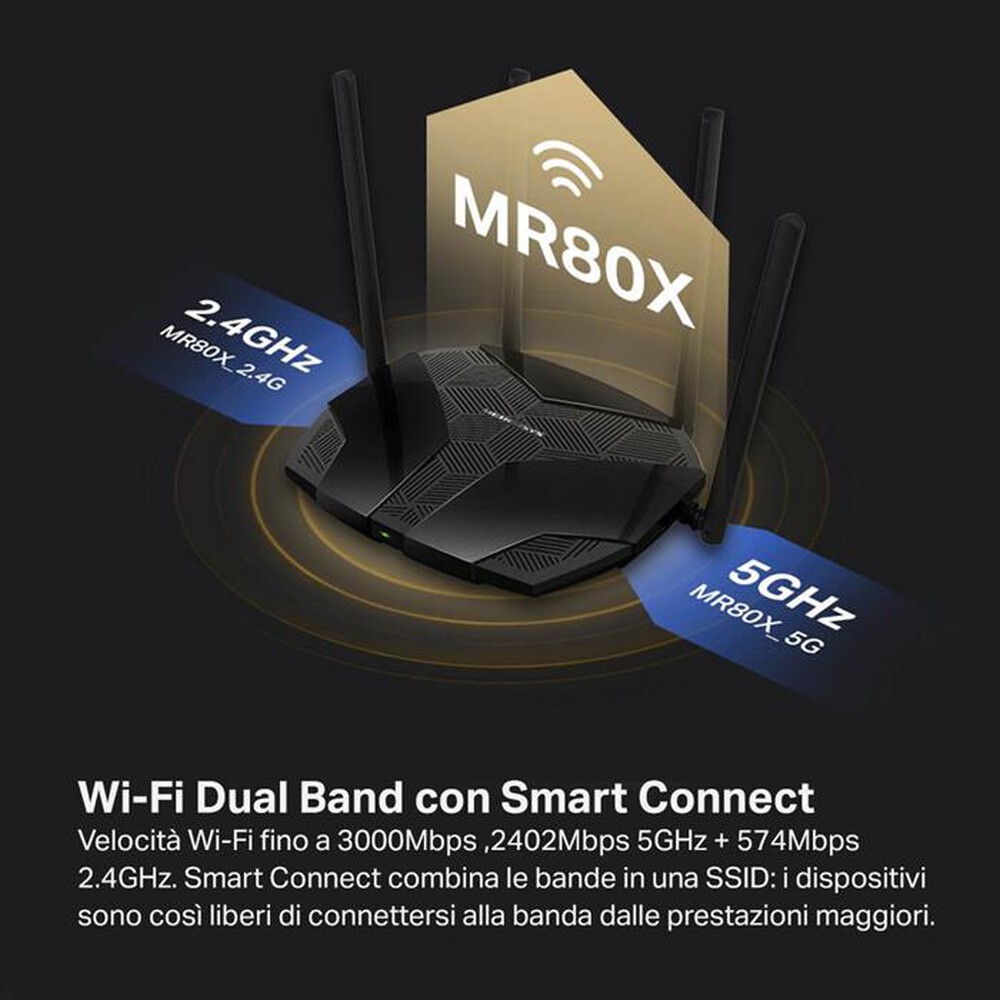 "MERCUSYS - AX3000 WIFI 6 ROUTER-nero"
