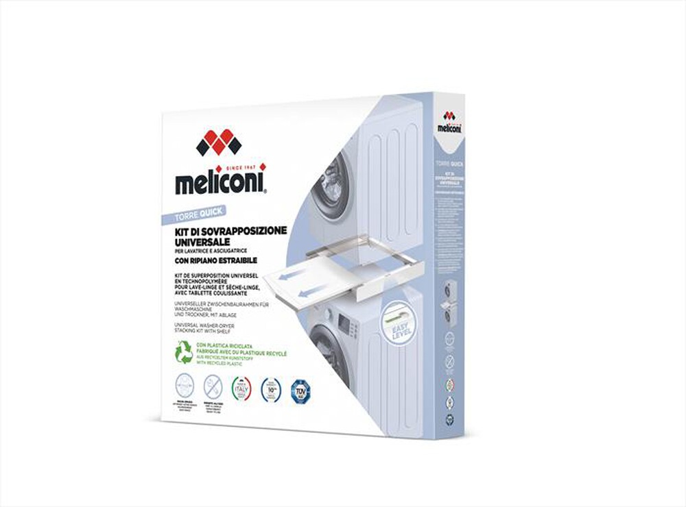 "MELICONI - Kit di sovrapposizione lavatrice TORRE QUICK-Tecnopolimero bianco"
