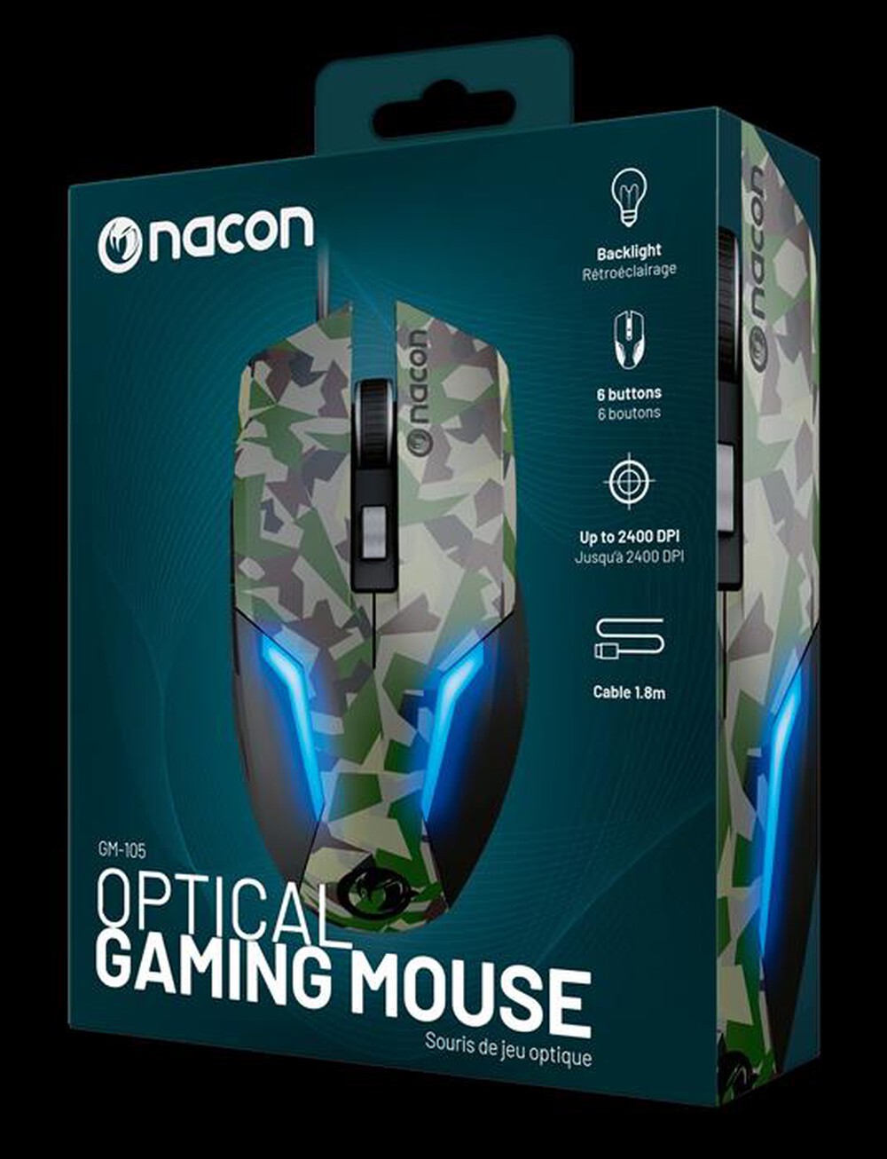 "NACON - MOUSE OTTICO GAMING GM-105-Camo Green"