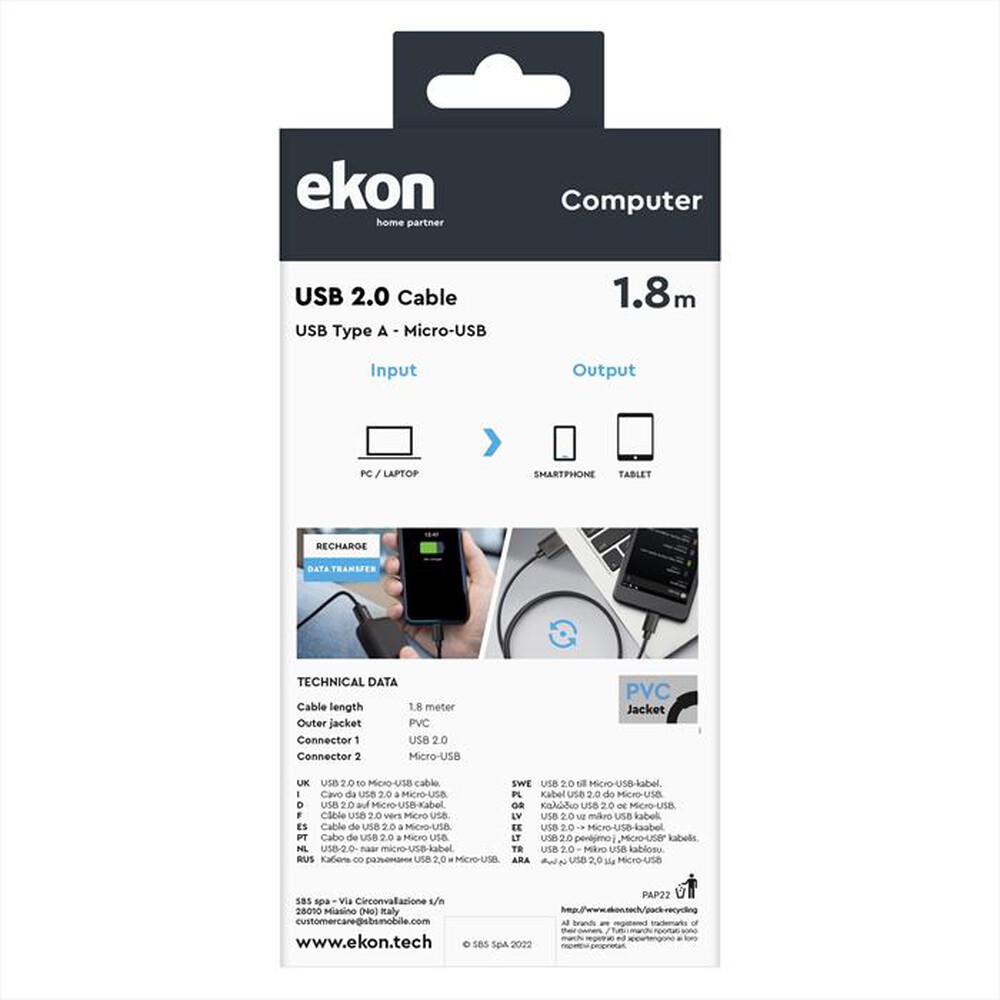 Immagine del prodotto SBS - ECITUSBMICR18MMK-Nero