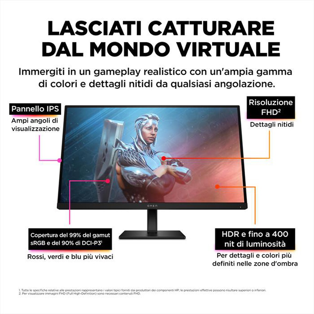 "HP - Monitor FHD 27\" OMEN 27-Nero"