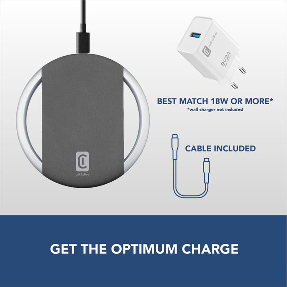 "CELLULARLINE - Caricatore da rete ARENA 15W WIRELESS CHARGER-Black"