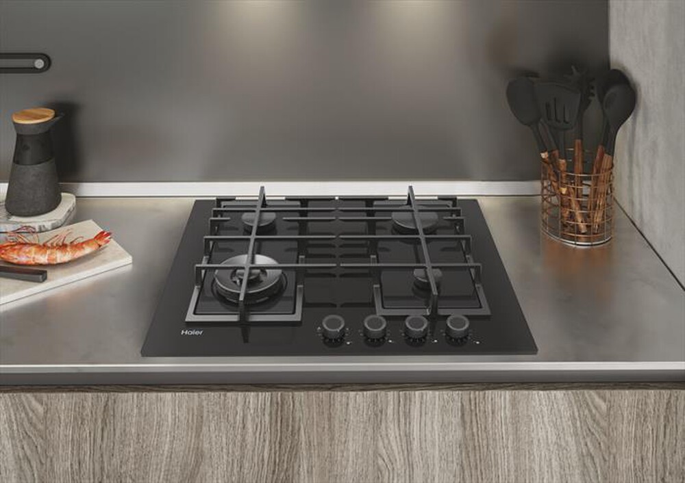 "HAIER - Piano cottura a gas HAVG6BF4HBPB 59,5 cm-Nero"