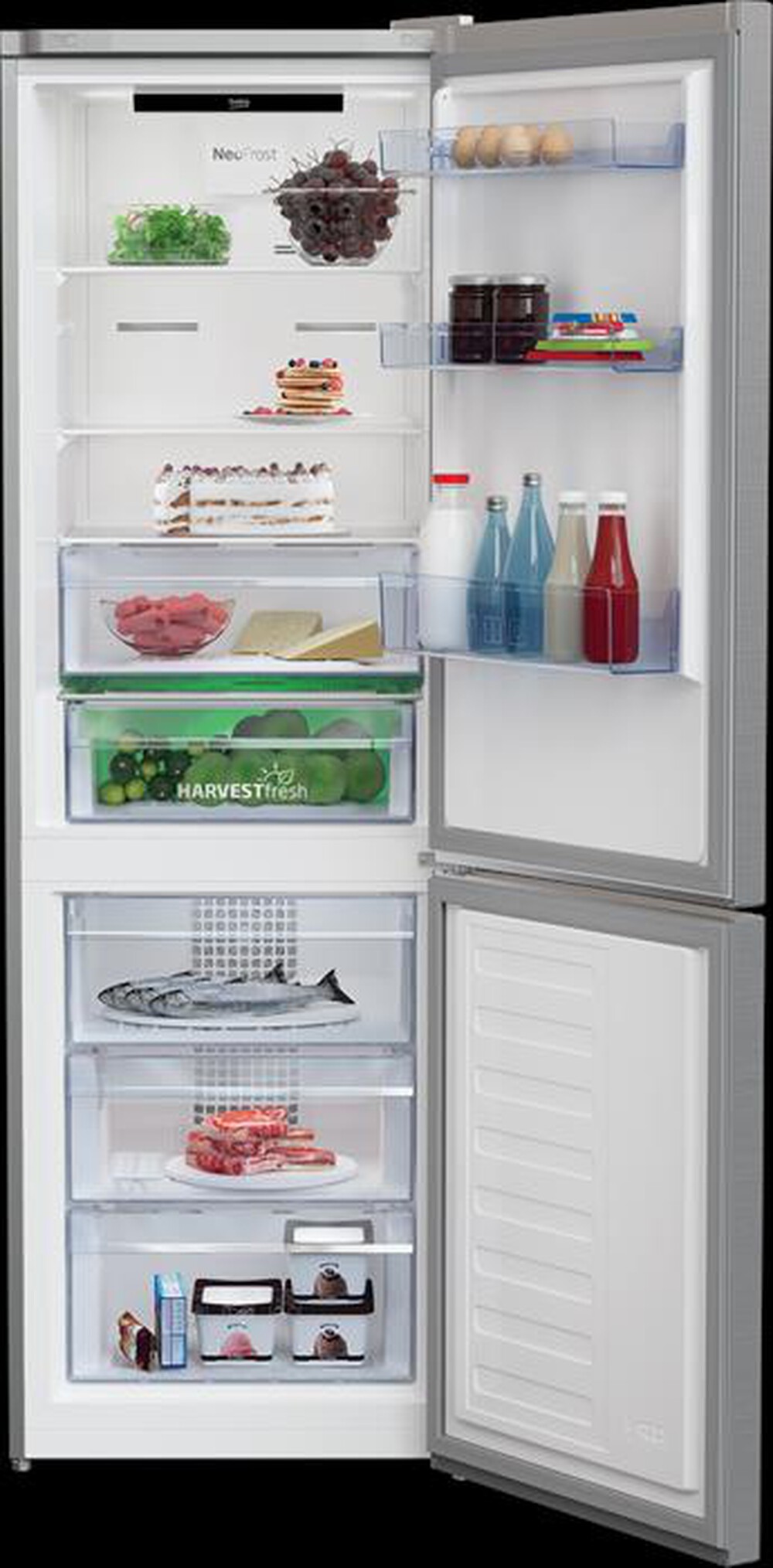 "BEKO - Frigorifero combinato RCNA366E40ZXBN Classe E-Metal Look"